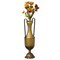 Decorative Antique Style Metal Jug Floor Vase with 2 Handles - Vintage Inspired Rustic Design for Entryway, Living Room, or Dining Room - Tall Elegant Home Decor Accent - Classic Metal Vase